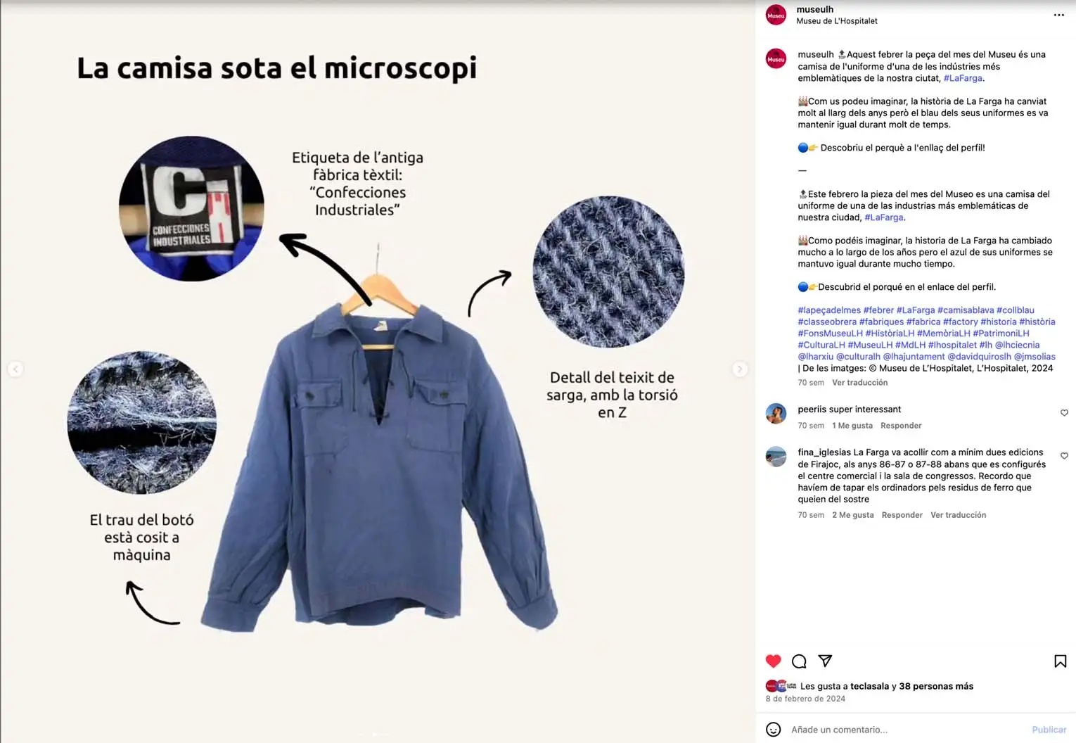 Publicación divulgativa del Museu de L’Hospitalet sobre el análisis de una camisa.