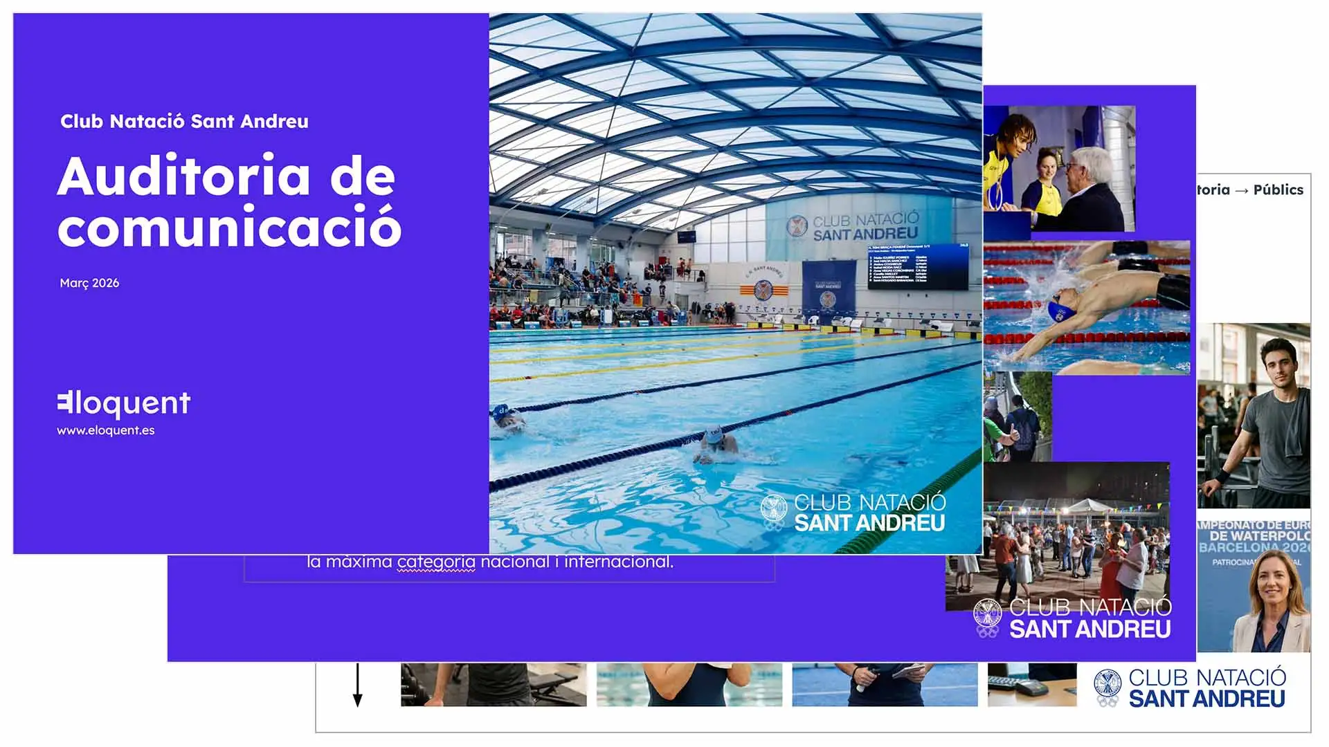 Selección de materiales de la auditoría de comunicación del Club Natació Sant Andreu.